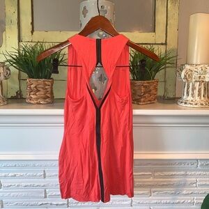 Bailey44 Plunging V-Neck Sleeveless Faux Leather Accent Sexy Top NEW X-SMALL